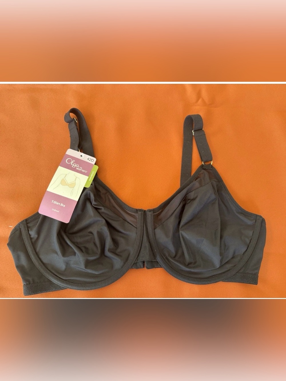 Olga Women's Black bra T-Shirt Bra Unlined 42D